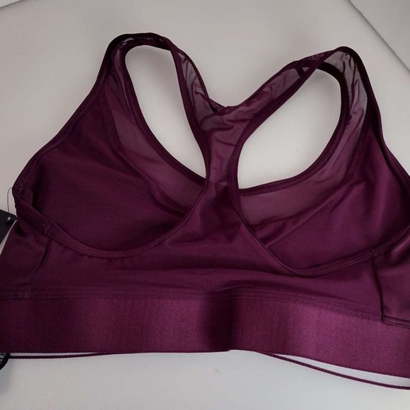 NWT VICTORIA'S SECRET SPORT MAROON BURGUNDY MESH LOGO RACERBACK SPORTS BRA - Picture 2 of 2